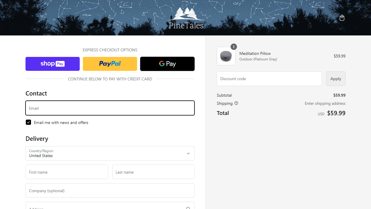 How to apply PineTales coupon code